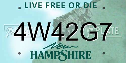 4W42G7 New Hampshire License Plate