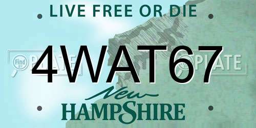 4WAT67 New Hampshire License Plate