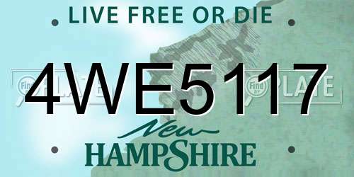 4WE5117 New Hampshire License Plate