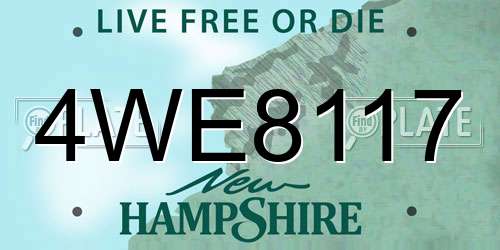 4WE8117 New Hampshire License Plate