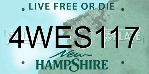 4WES117 New Hampshire License Plate