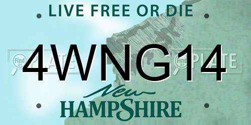 4WNG14 New Hampshire License Plate
