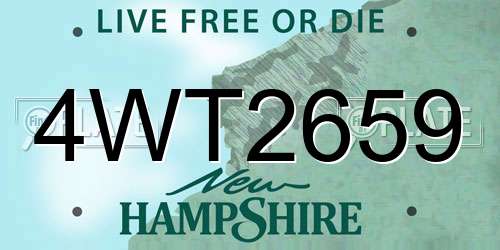 4WT2659 New Hampshire License Plate
