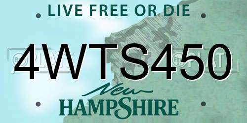 4WTS450 New Hampshire License Plate