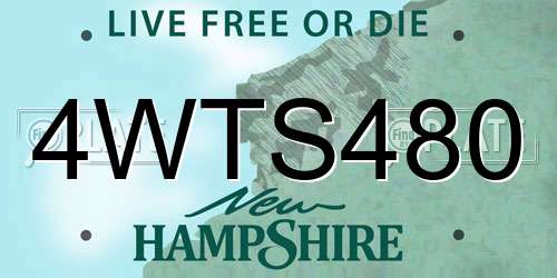 4WTS480 New Hampshire License Plate