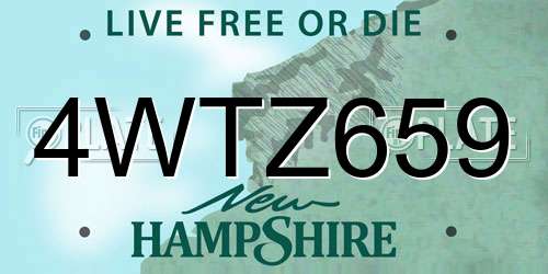 4WTZ659 New Hampshire License Plate