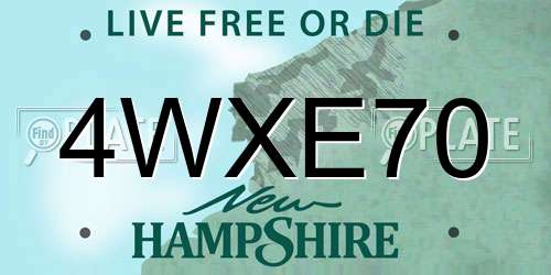 4WXE70 New Hampshire License Plate