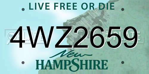 4WZ2659 New Hampshire License Plate