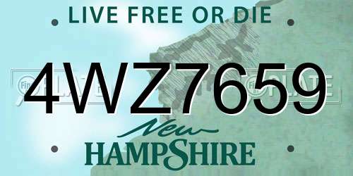 4WZ7659 New Hampshire License Plate