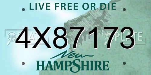 4X87173 New Hampshire License Plate