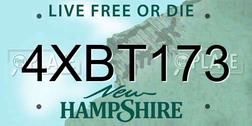 4XBT173 New Hampshire License Plate
