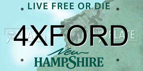 4XFORD New Hampshire License Plate
