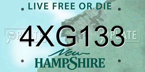 4XG133 New Hampshire License Plate
