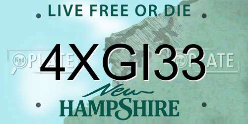 4XGI33 New Hampshire License Plate