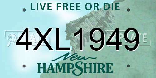 4XL1949 New Hampshire License Plate
