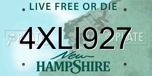 4XLI927 New Hampshire License Plate
