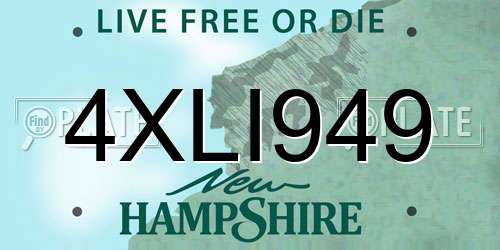 4XLI949 New Hampshire License Plate