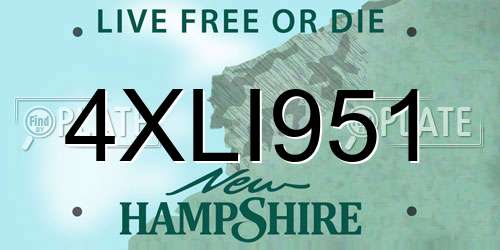 4XLI951 New Hampshire License Plate