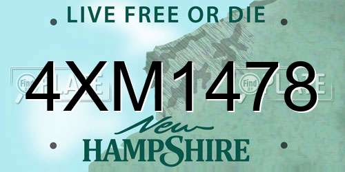 4XM1478 New Hampshire License Plate