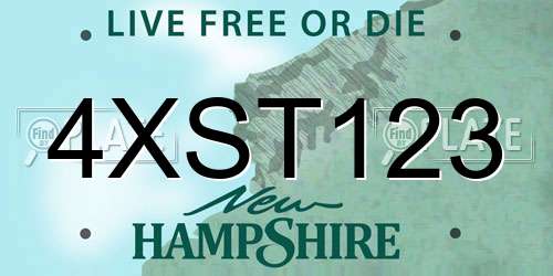4XST123 New Hampshire License Plate