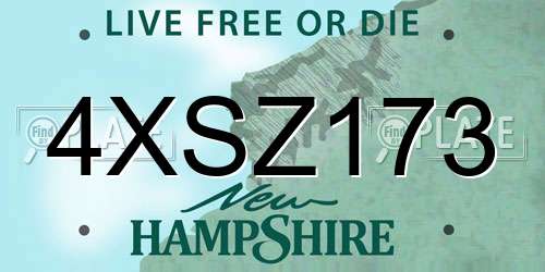 4XSZ173 New Hampshire License Plate