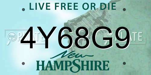 4Y68G9 New Hampshire License Plate