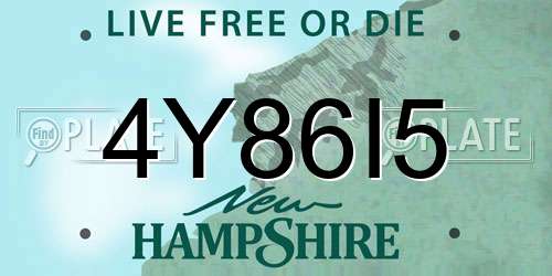 4Y86I5 New Hampshire License Plate