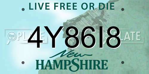 4Y86I8 New Hampshire License Plate