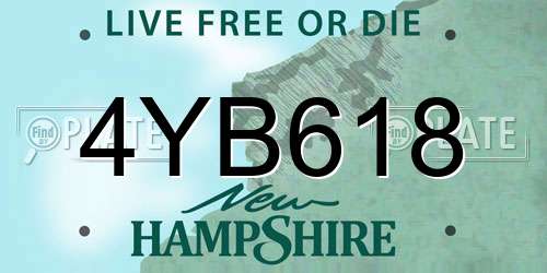 4YB618 New Hampshire License Plate