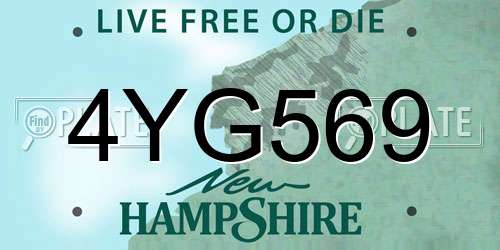 4YG569 New Hampshire License Plate