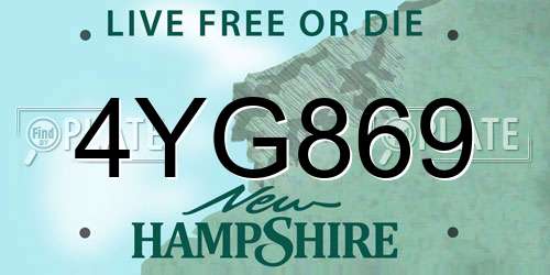 4YG869 New Hampshire License Plate