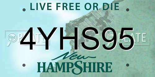 4YHS95 New Hampshire License Plate