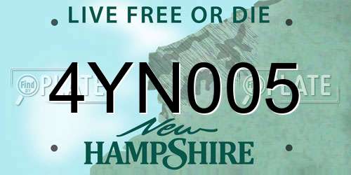 4YN005 New Hampshire License Plate