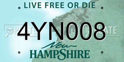 4YN008 New Hampshire License Plate