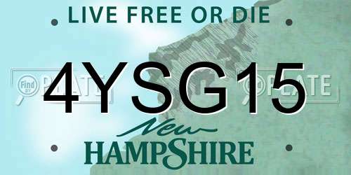 4YSG15 New Hampshire License Plate