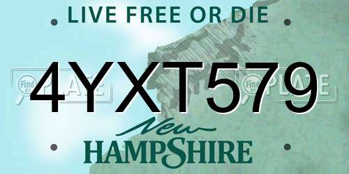 4YXT579 New Hampshire License Plate