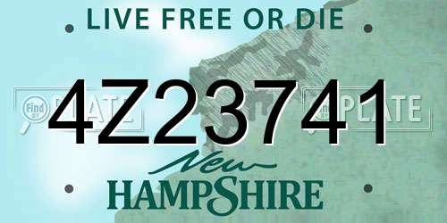 4Z23741 New Hampshire License Plate