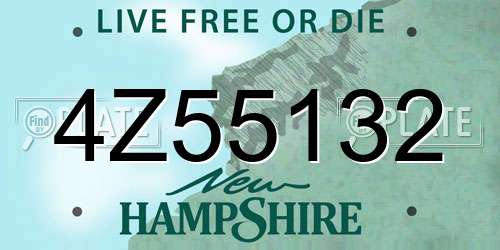 4Z55132 New Hampshire License Plate