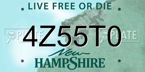 4Z55T0 New Hampshire License Plate