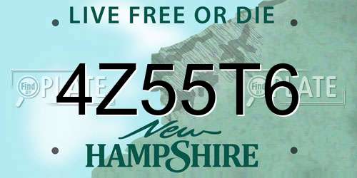 4Z55T6 New Hampshire License Plate