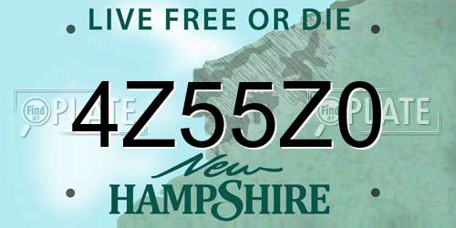 4Z55Z0 New Hampshire License Plate
