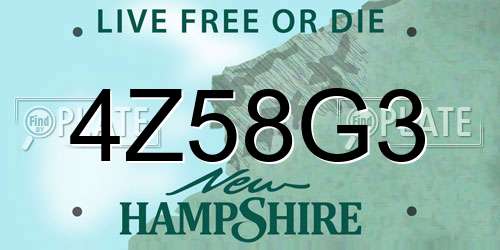 4Z58G3 New Hampshire License Plate