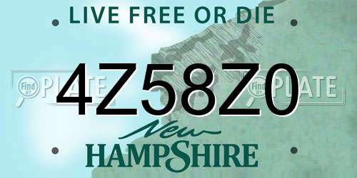 4Z58Z0 New Hampshire License Plate