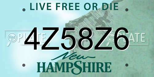4Z58Z6 New Hampshire License Plate
