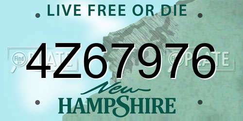 4Z67976 New Hampshire License Plate