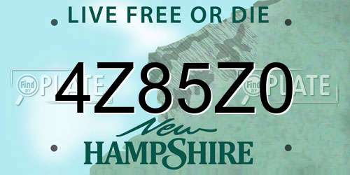 4Z85Z0 New Hampshire License Plate