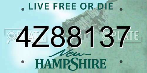 4Z88137 New Hampshire License Plate