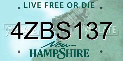 4ZBS137 New Hampshire License Plate
