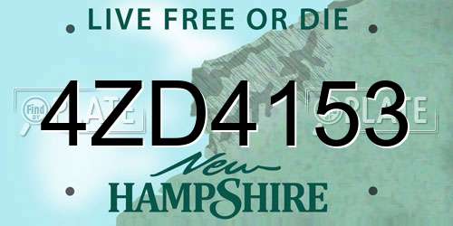 4ZD4153 New Hampshire License Plate