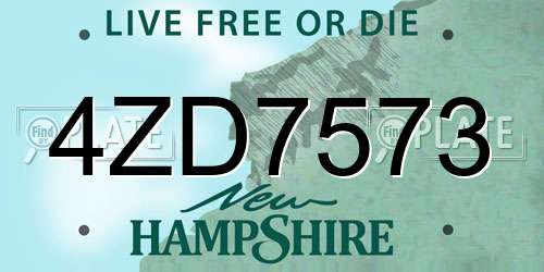 4ZD7573 New Hampshire License Plate